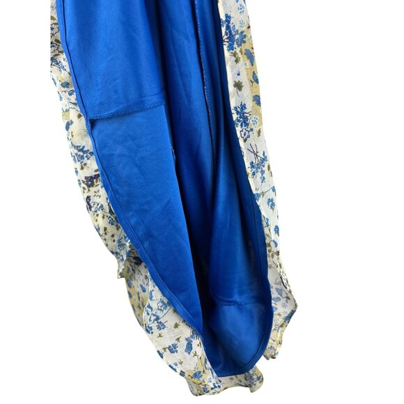 Cottage Boho Floral Print Sleeveless Tiered V-Neck Midi Dress Women's Medium - Picture 13 of 13